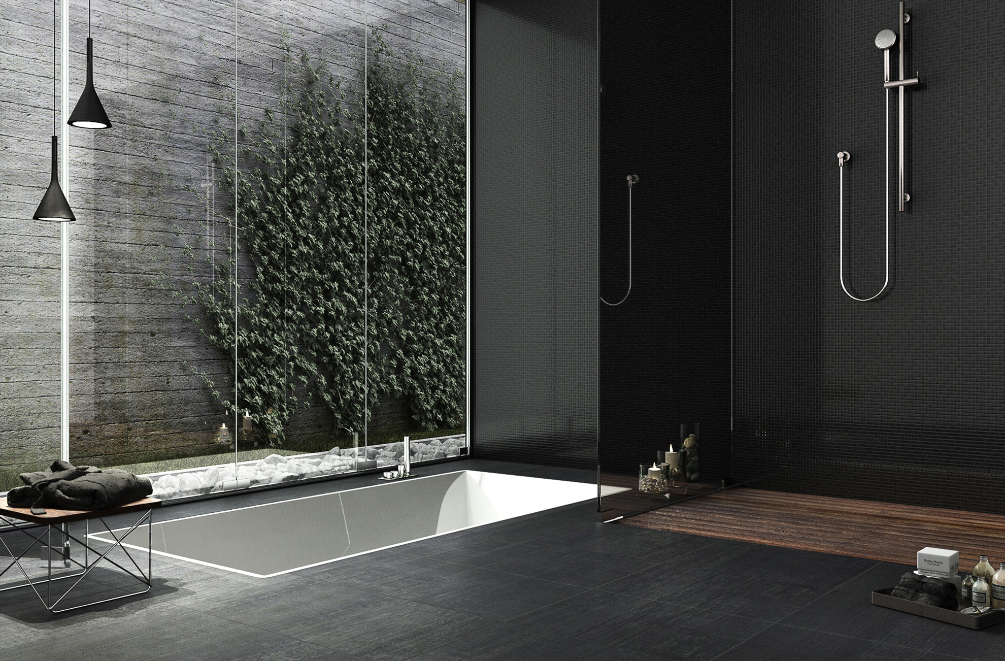 Black modern bathroom